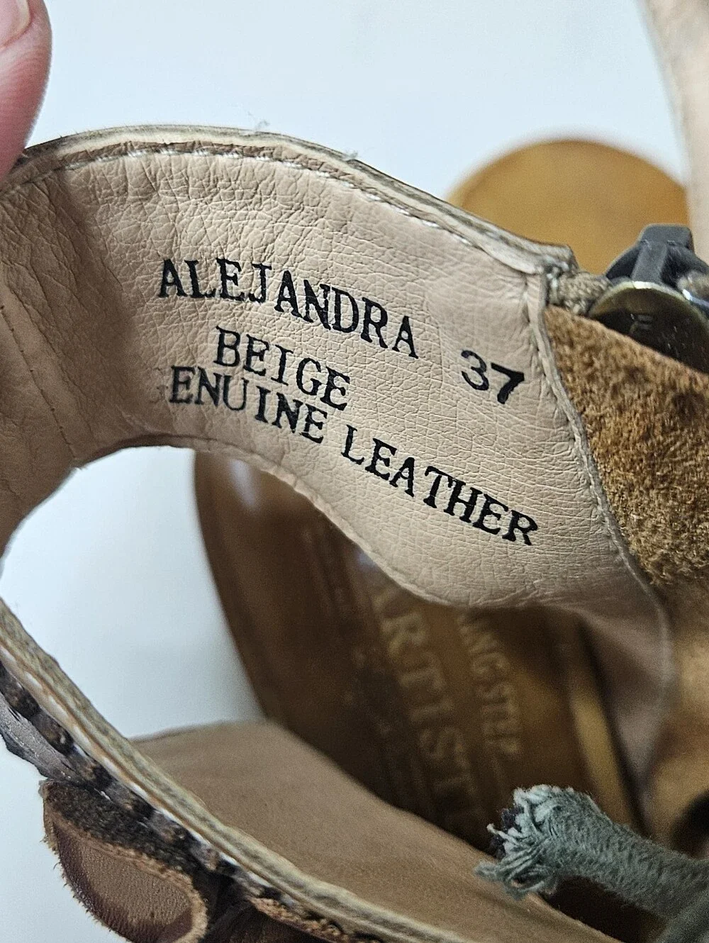 L'Artiste Spring Step Sandals Alejandra Lace Up Heeled Brown Tan  Leather 37 7